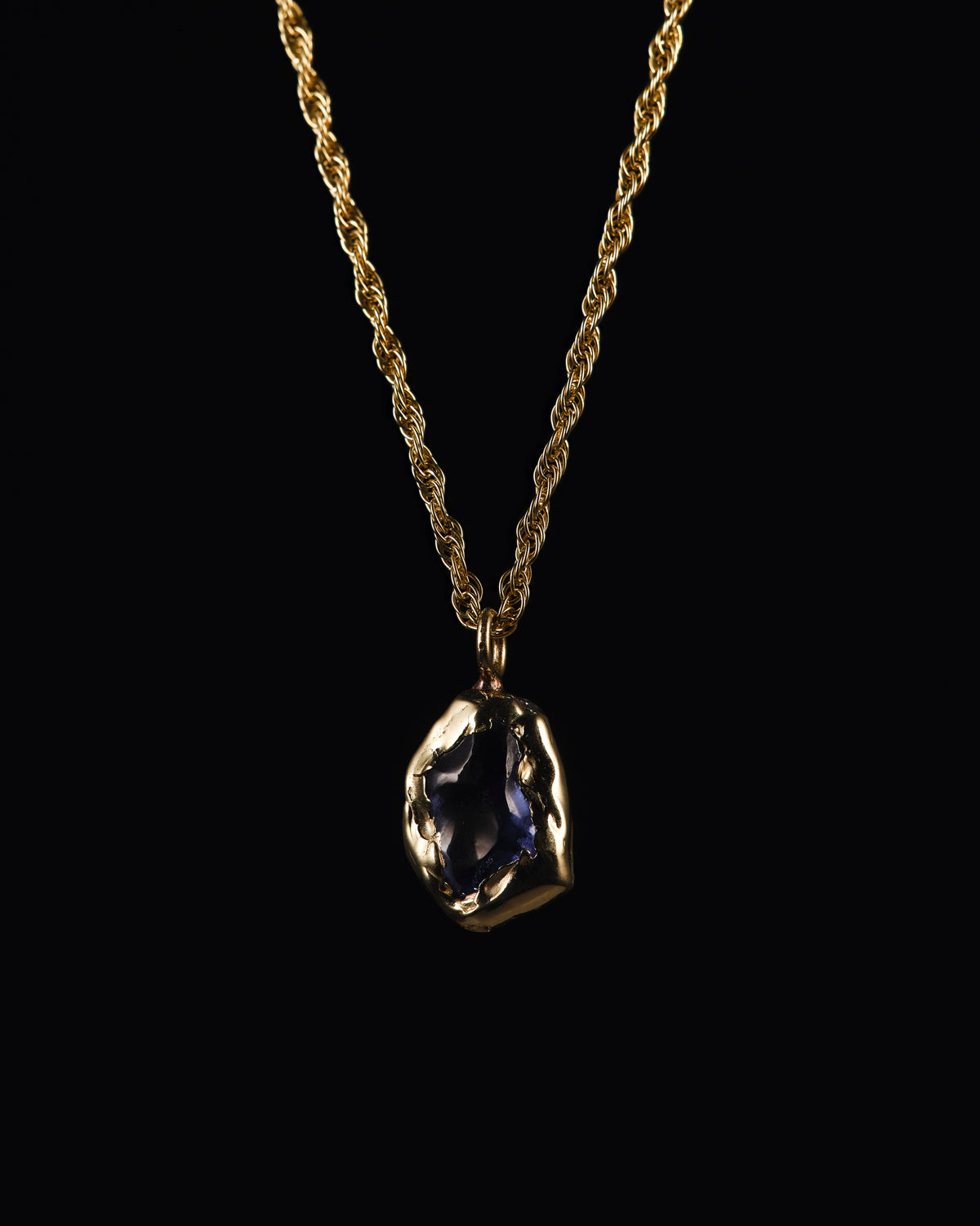 Blue & Gold Erosion Necklace