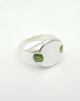 Green Sapphire Eclipse Signet
