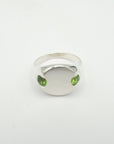 Green Sapphire Eclipse Signet
