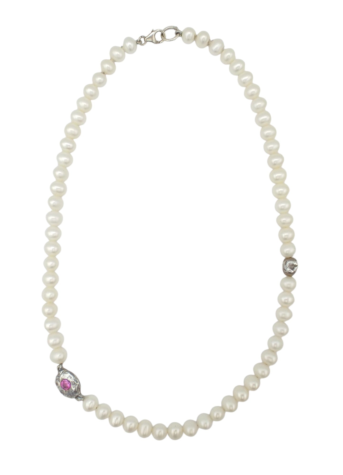 Freshwater Pearl Necklace x Pink Sapphire