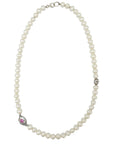 Freshwater Pearl Necklace x Pink Sapphire