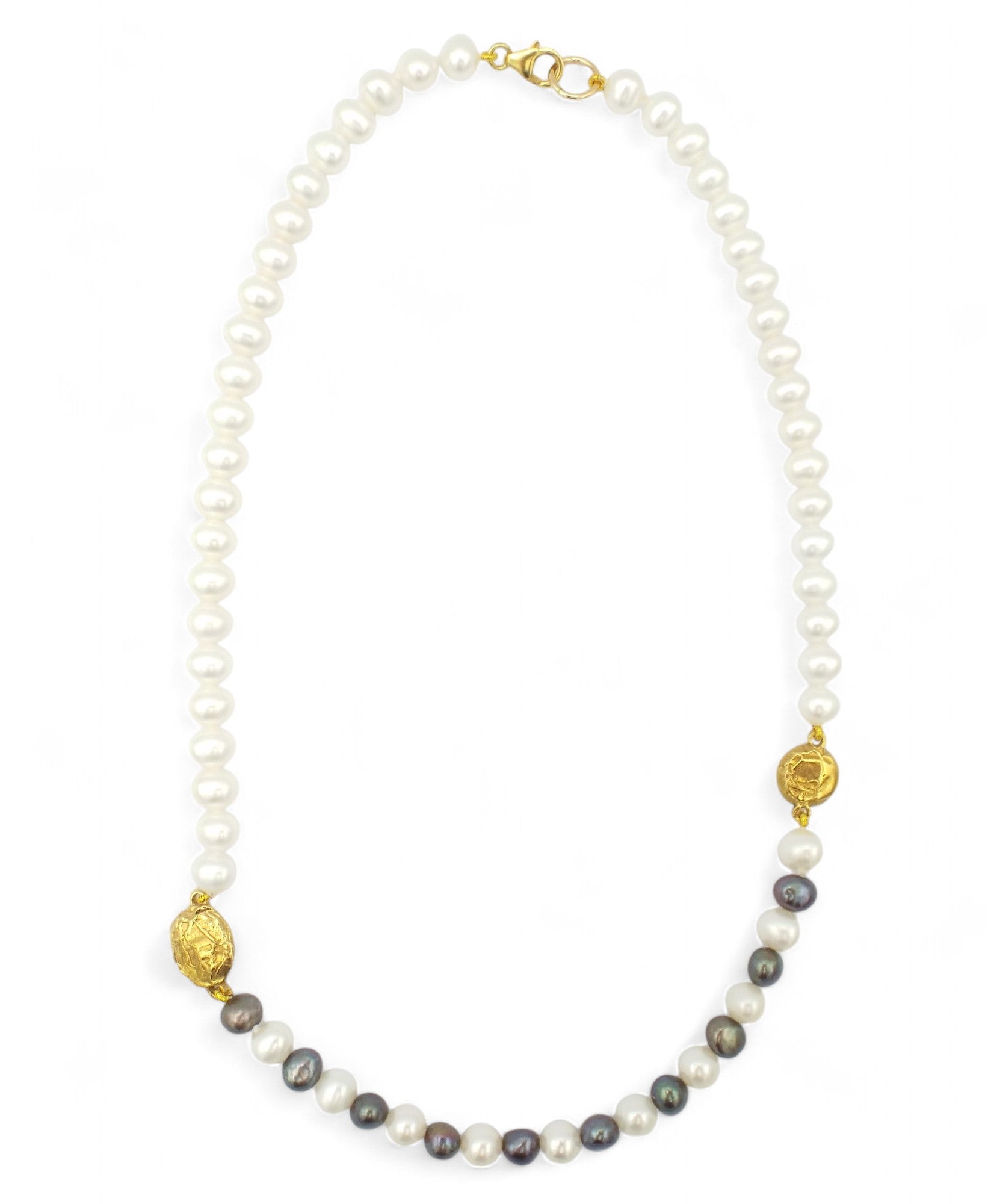 Black and White Freshwater Pearl Necklace