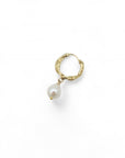 Gold Plated Lava Pearl Hoop