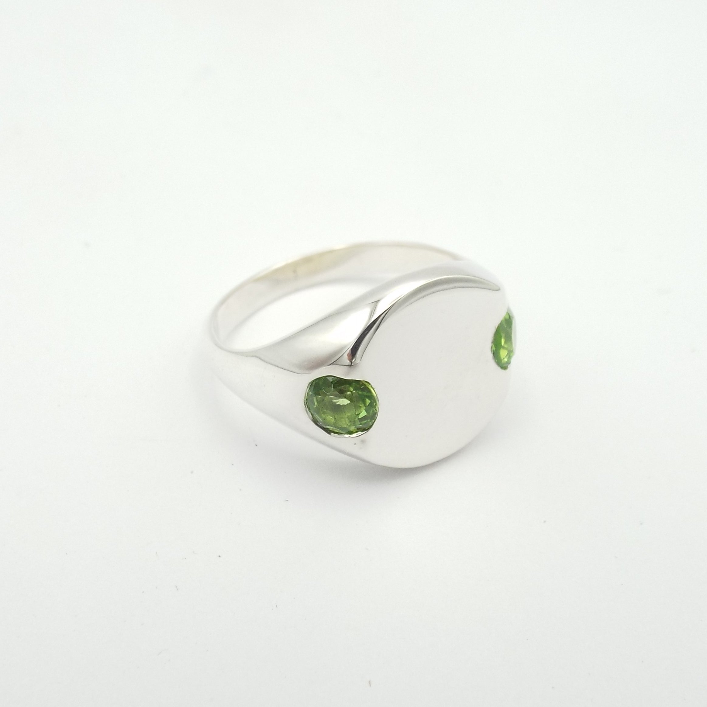 Green Sapphire Eclipse Signet